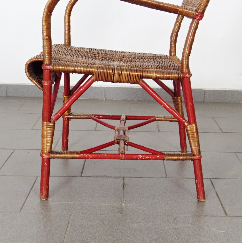 Armchairs in Rattan, 1930s, Set of 2