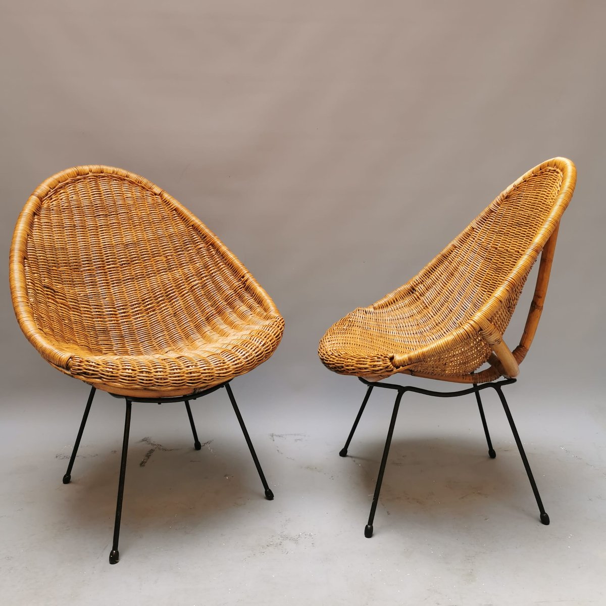 Armchairs in Rattan, Set of 2