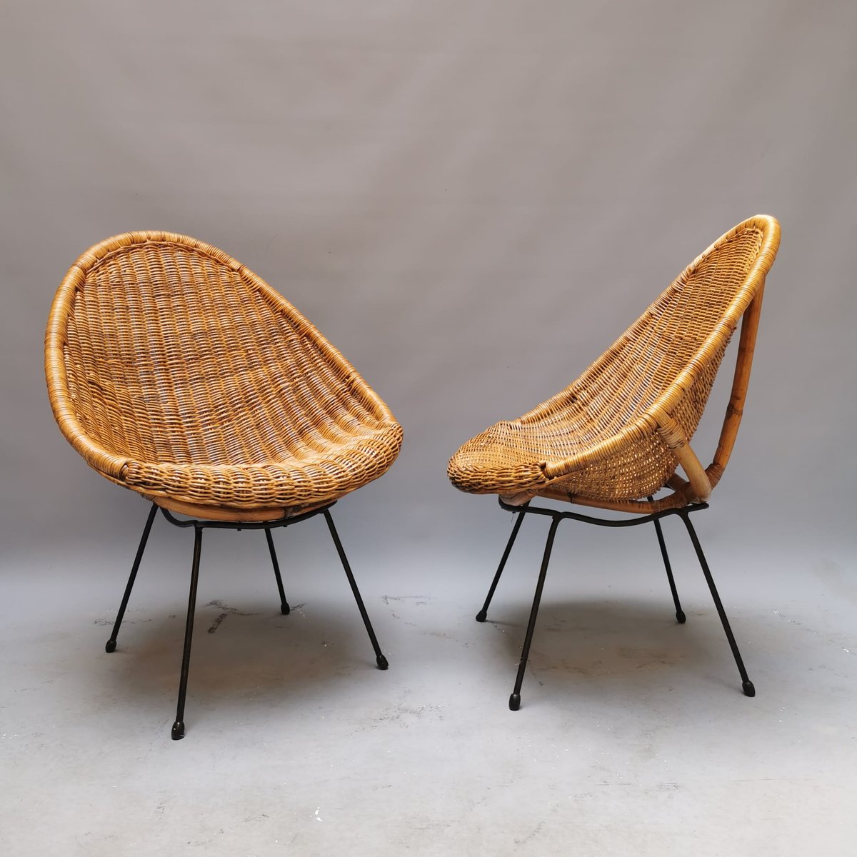 Armchairs in Rattan, Set of 2