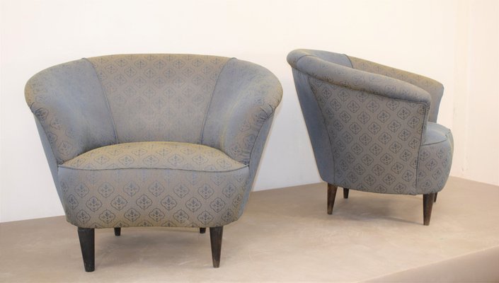 Armchairs in Style of Ico Parisi, Italy, 1950s, Set of 2-AOL-1288973