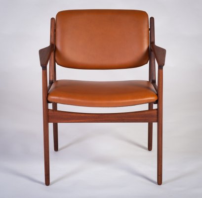 Armchairs in Teak and Leather by Arne Vodder for Vamo, Denmark, 1960s, Set of 2-ZGQ-1734452