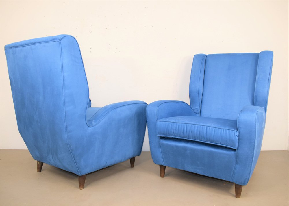 Armchairs in the Style of Melchiorre Bega, Italy, 1950s, Set of 2