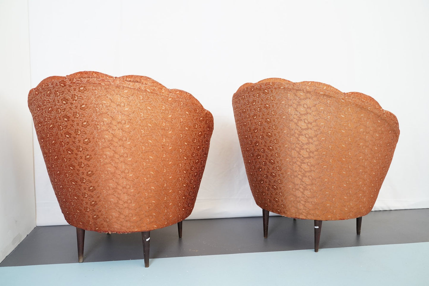 Armchairs & Ottoman in the Style of Gio Ponti, Italy, 1950s, Set of 3