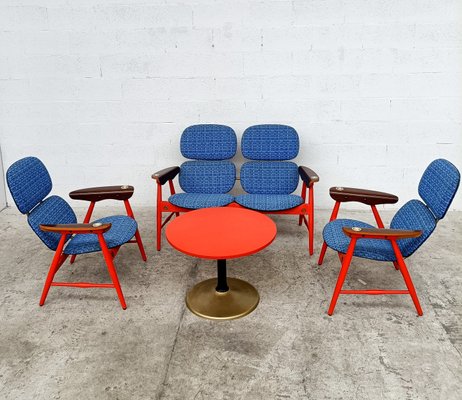 Armchairs, Sofa and Coffee Table by Marco Zanuso for Poltronova, 1960s, Set of 4-RNN-1056249