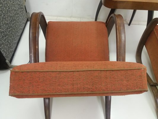 Armchairs + Spider Table by Halabala for Thonet, Czechoslovakia, 1930s, Set of 3-TZ-1033128