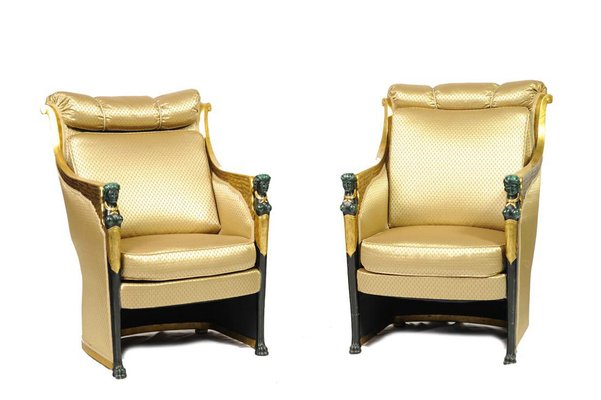 Armchairs with Character Heads, 1920s, Set of 2-OGW-1680698