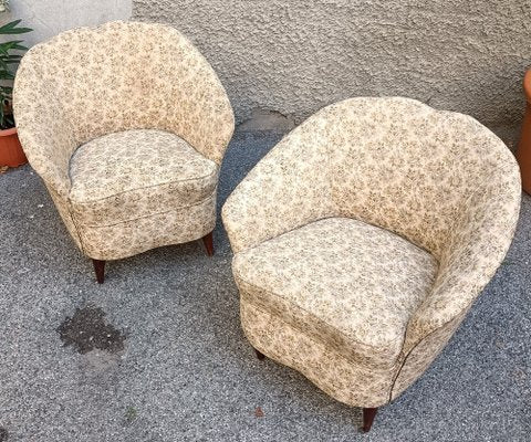 Armchairs with Conical Legs, 1950s, Set of 2-OHK-1738970