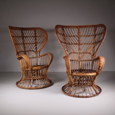 Armchairs with Wicker Structure by Lio Carminati, 1950s, Set of 2-VJY-2018365