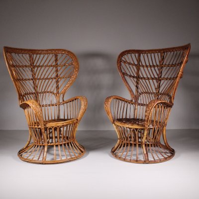 Armchairs with Wicker Structure by Lio Carminati, 1950s, Set of 2-VJY-2018365