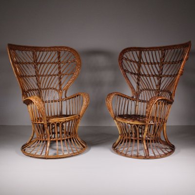 Armchairs with Wicker Structure by Lio Carminati, 1950s, Set of 2-VJY-2018365