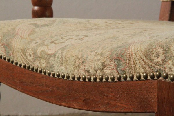 Armchiar Throne in Peacock Upholstery, Denmark, 1920s-QNP-2016626