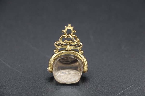 Armored Seal Pendant in Rock Crystal and Gold, 19th Century-KMQ-2040939