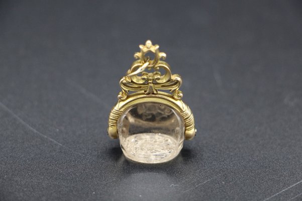 Armored Seal Pendant in Rock Crystal and Gold, 19th Century-KMQ-2040939