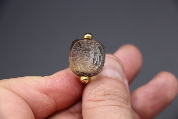 Armored Seal Pendant in Rock Crystal and Gold, 19th Century-KMQ-2040939