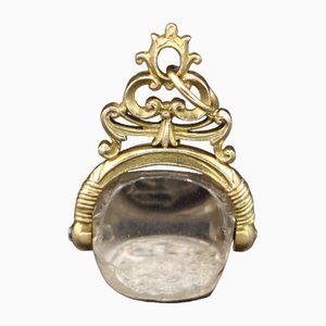 Armored Seal Pendant in Rock Crystal and Gold, 19th Century-KMQ-2040939