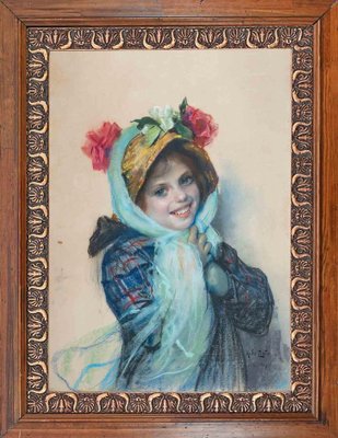 Arnaldo De Lisio, Smiling Girl, Drawing, 1917-ZCI-1788903