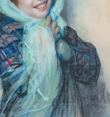 Arnaldo De Lisio, Smiling Girl, Drawing, 1917-ZCI-1788903