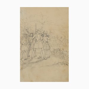 Arrival in Augsburg, 1840, Pencil-OJR-1273305