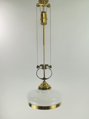 Arrt Deco Viennese Chandelier with Opal Glass, 1920s-KDB-1447887