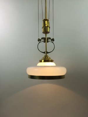 Arrt Deco Viennese Chandelier with Opal Glass, 1920s-KDB-1447887