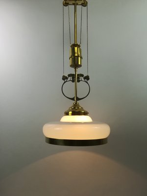 Arrt Deco Viennese Chandelier with Opal Glass, 1920s-KDB-1447887