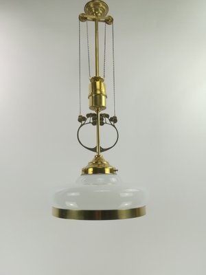 Arrt Deco Viennese Chandelier with Opal Glass, 1920s-KDB-1447887