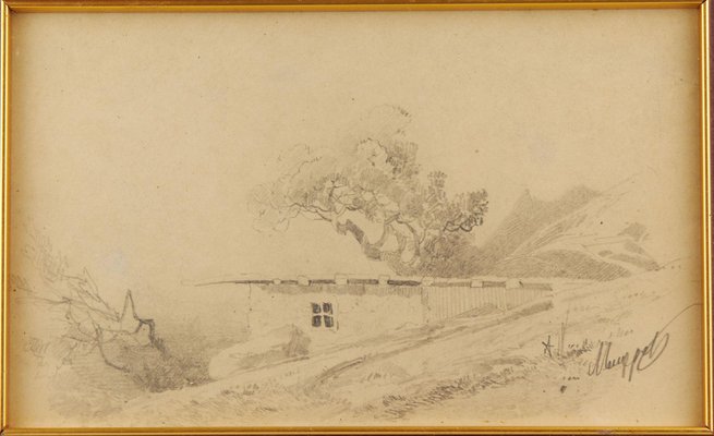 Arseny Ivanovich Meshchersky, Crimean Landscape, 19th-20th Century, Work on Paper, Framed-WMV-1129824