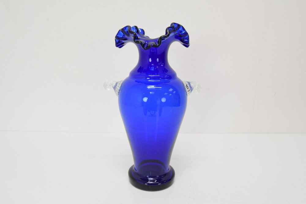 Art Czech Glass Vase attributed to Glasswork Novy Bor, 1950s