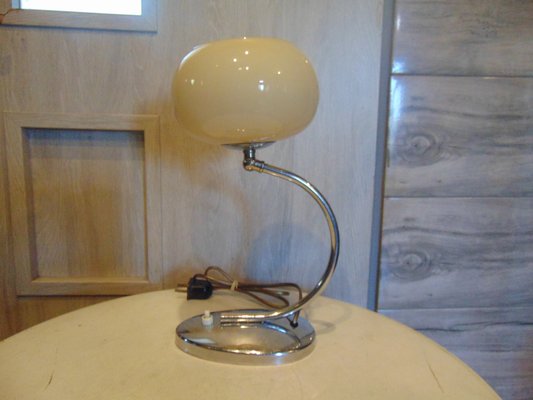 Art Dec Nickel-Plated Brass Lamp, 1920s-CAQ-1083016