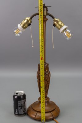 Art Deco 2-Light Owl Sculpture Table or Desk Lamp, Germany, 1920s-KEG-1740084