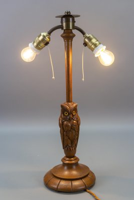 Art Deco 2-Light Owl Sculpture Table or Desk Lamp, Germany, 1920s-KEG-1740084