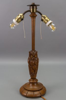 Art Deco 2-Light Owl Sculpture Table or Desk Lamp, Germany, 1920s-KEG-1740084