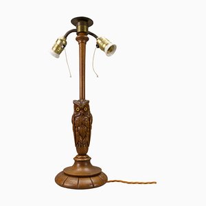 Art Deco 2-Light Owl Sculpture Table or Desk Lamp, Germany, 1920s-KEG-1740084