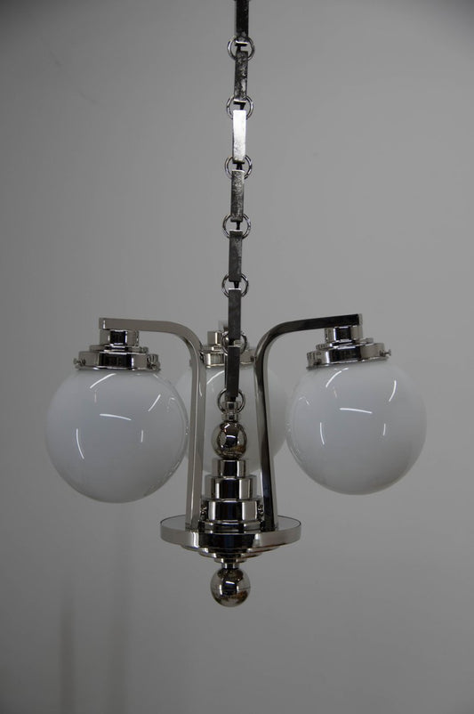 Art Deco 3-Arm Chandelier, 1920s