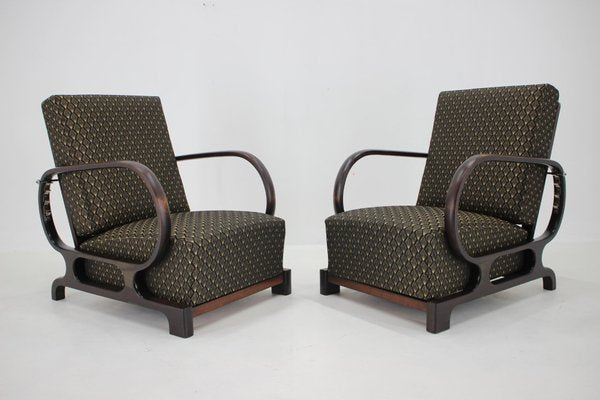 Art Deco Adjustable Armchairs, Czechoslovakia, 1930s, Set of 2-TZ-1724411