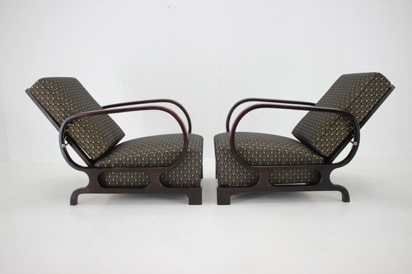 Art Deco Adjustable Armchairs, Czechoslovakia, 1930s, Set of 2-TZ-1724411