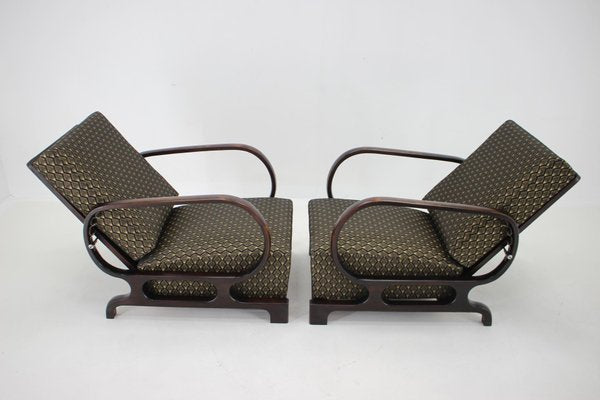 Art Deco Adjustable Armchairs, Czechoslovakia, 1930s, Set of 2-TZ-1724411