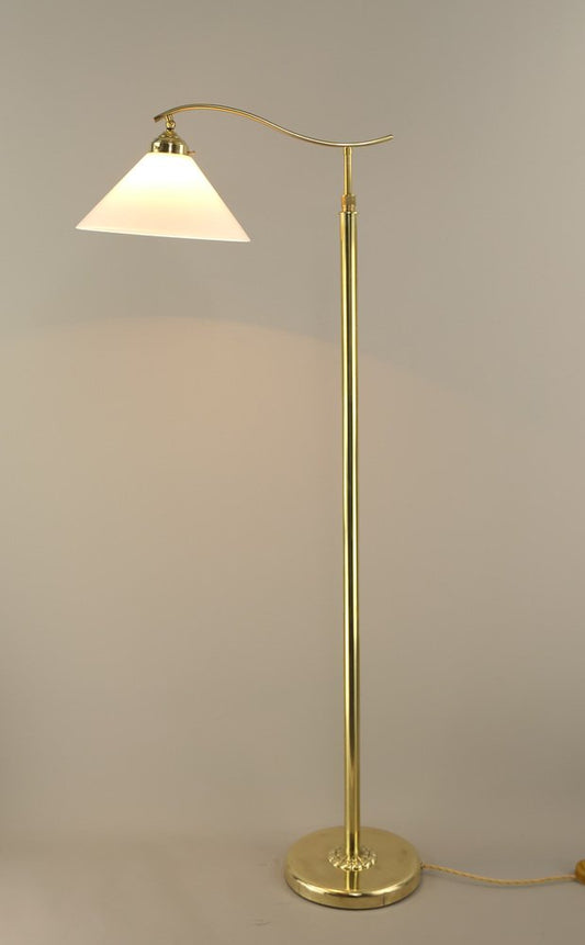 Art Deco Adjustable Brass Floor Lamp, Münich, 1930s