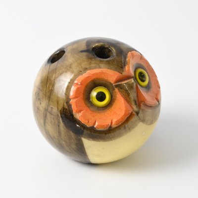 Art Deco Alabaster Owl Pen Stand, 1960s-IXK-1819569