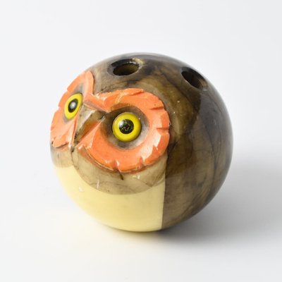 Art Deco Alabaster Owl Pen Stand, 1960s-IXK-1819569