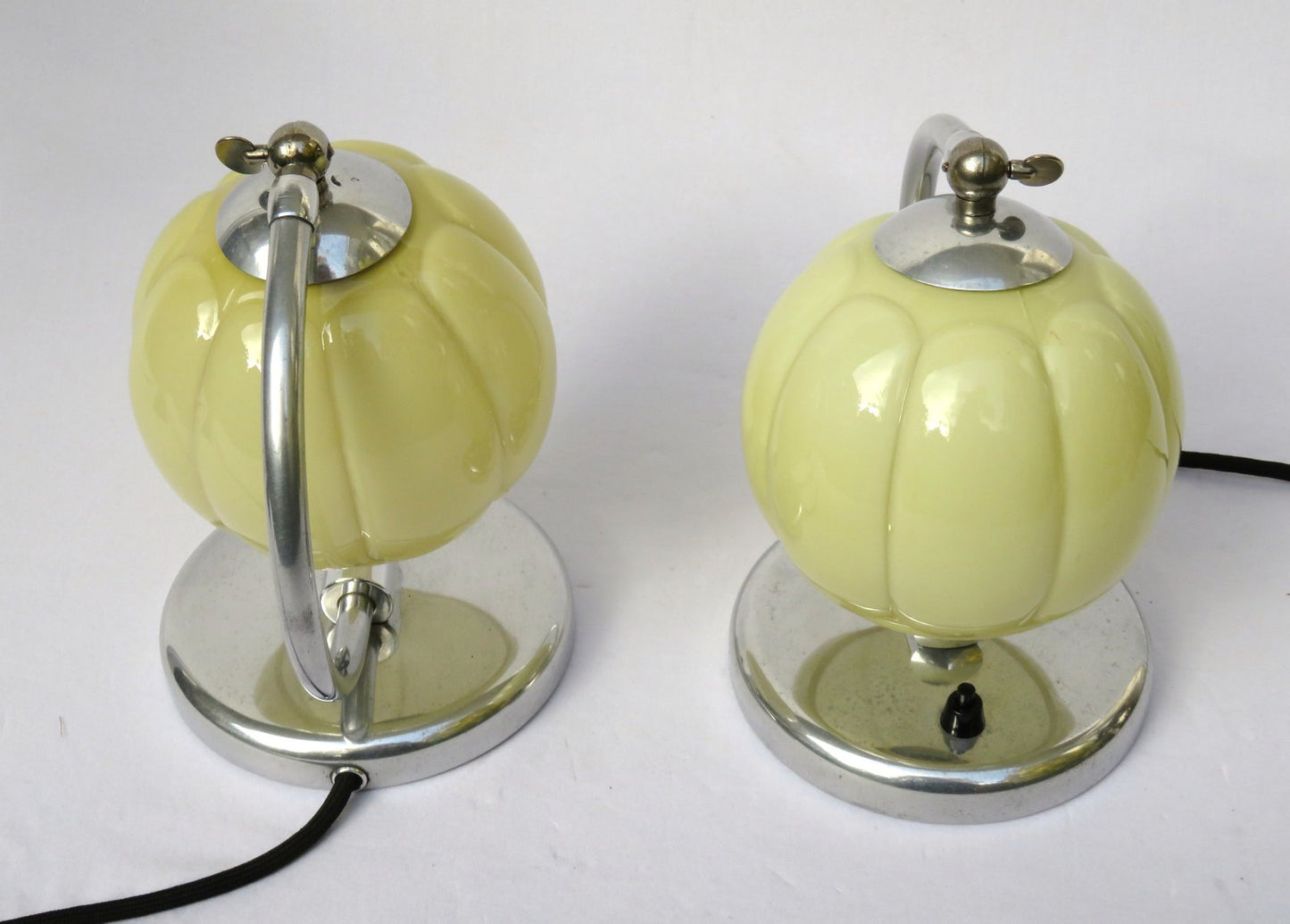 Art Deco Aluminium Bedside Lights, Set of 2