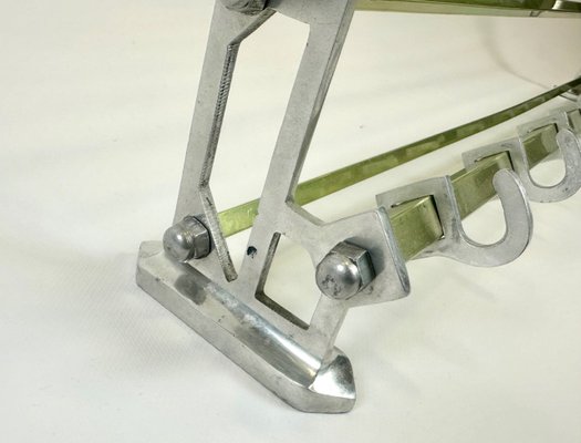 Art Deco Aluminium Coat Rack, 1950s-ZCY-2032495