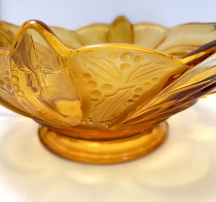 Art Deco Amber Blown Glass Bowl by Brockwitz, 1930s-JPQ-2017497