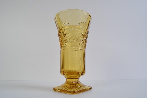 Art Deco Amber Glass Vase, 1940s-TZ-2018670