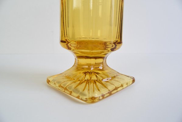 Art Deco Amber Glass Vase, 1940s-TZ-2018670