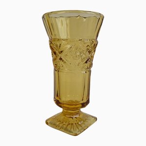 Art Deco Amber Glass Vase, 1940s-TZ-2018670