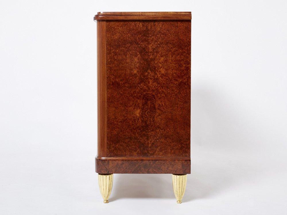 Art Deco Amboyna Burl Wood Commode attributed to Maurice Dufrène, 1940s