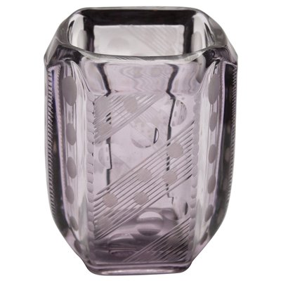 Art Deco Amethyst Vase with Engraved Geometric Design-MJY-1149001