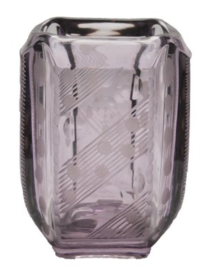 Art Deco Amethyst Vase with Engraved Geometric Design-MJY-1149001