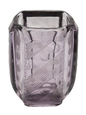 Art Deco Amethyst Vase with Engraved Geometric Design-MJY-1149001